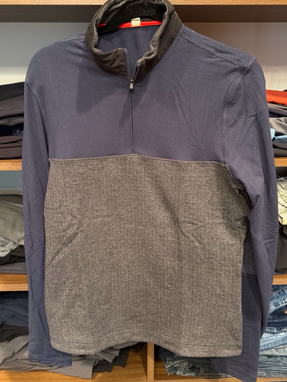 lululemon athletica Navy and Gray Quarter-Zip Pullover
